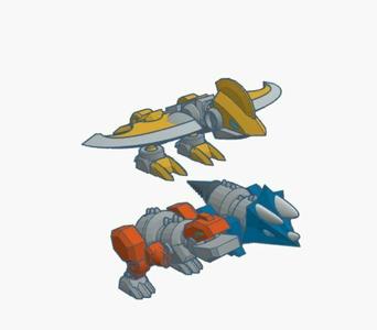 3X2 articulated Robot-Saurus trio
