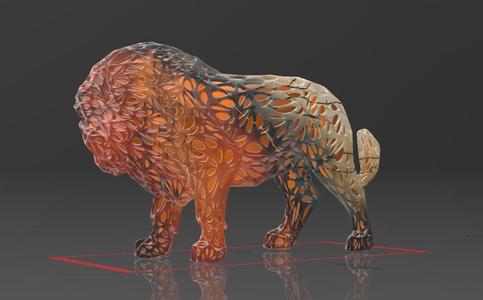 Geometric King Lion - Voronoi Style - Single Spider Web - Perfect - Easy - Decor - SoliDRawinGS0277