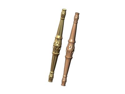 Carved lotus bead ornament capital column relief 3D print model