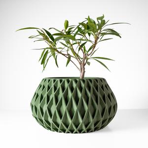 The Rivio Planter Pot with Drainage Tray & Stand: Modern and Unique Home Decor for Plants and Succulents  | STL File