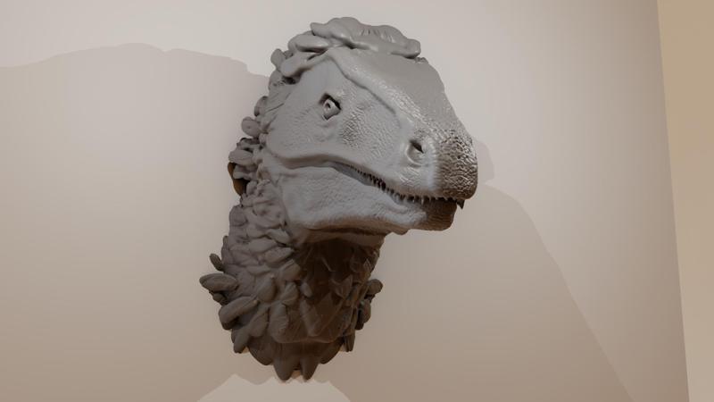 velociraptor dinosaur head wall mount