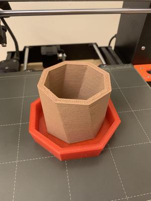 OCTOGON VASE, POT AND TRAY