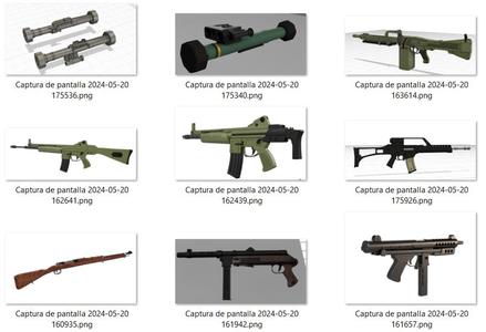 Set of iconic weapons of the Spanish Army.