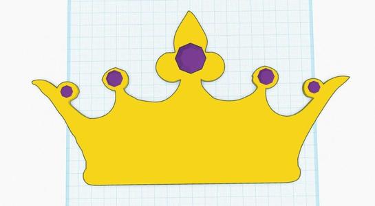 Simple Jeweled Royal Crown W/ Wall Mounted Plack