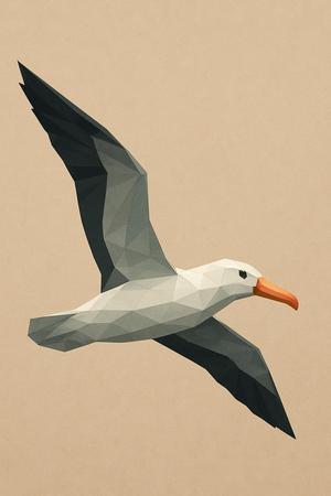 Low poly albatross gliding