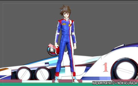 KAZAMI HAYATO ASURADA CYBER FORMULA STATUE DIORAMA RACE ANIME CHARACTER RACE CAR
