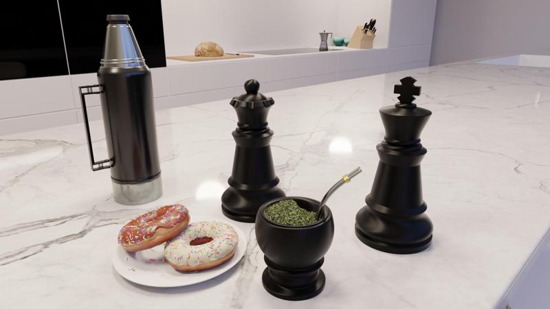 Chess Mate Set - Yerbera - Sugar bowl - King - Queen