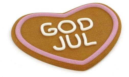 Heart-shaped gingerbread cookie