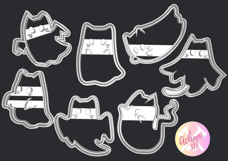 Ghost Kitten Cutter Set-Halloween