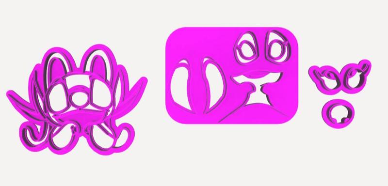 Cortador Modulado Stitch e Angel deitados