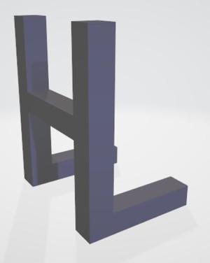 HL art combination letters 90° rotation