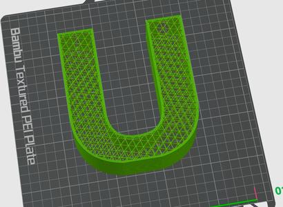 Piggy bank letter U