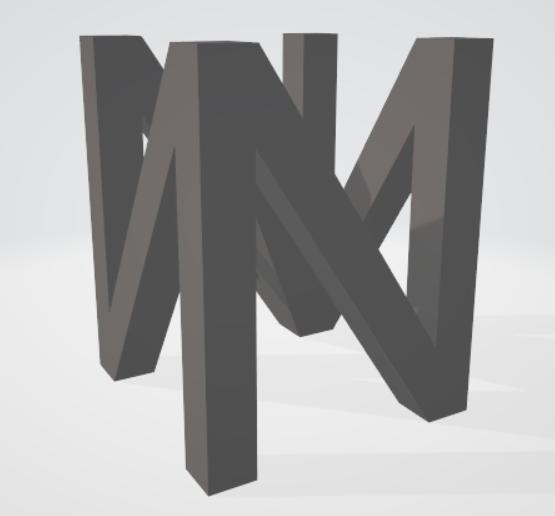 NN art combination letters 90° rotation