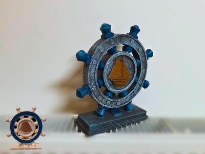 A Helmsman Guides the Voyage - Nautical Ship Wheel Theme Model