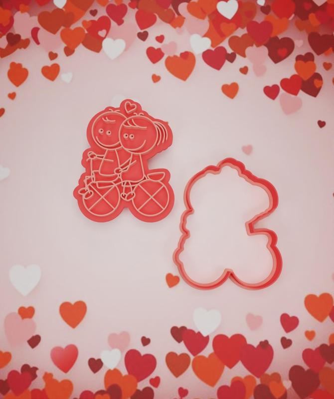 Valentine's Day Stamp #21 "Bicycle Couple".