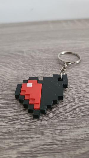 Minecraft half heart keychain