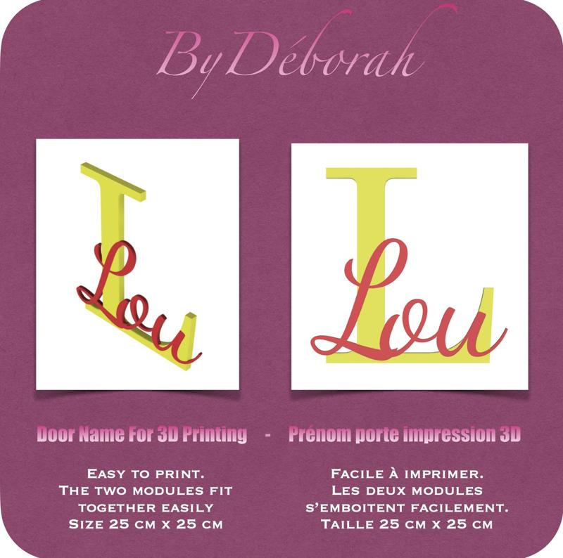 First name LOU for bedroom door