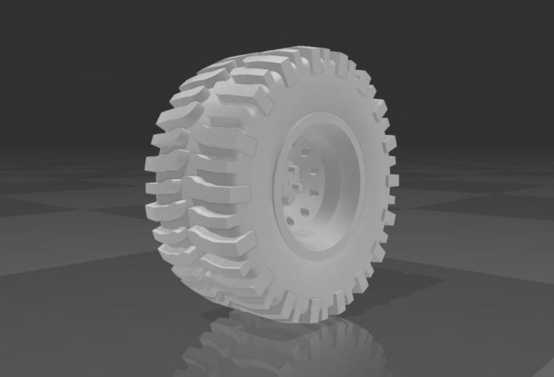 1/64 Steel rim with bogger tire