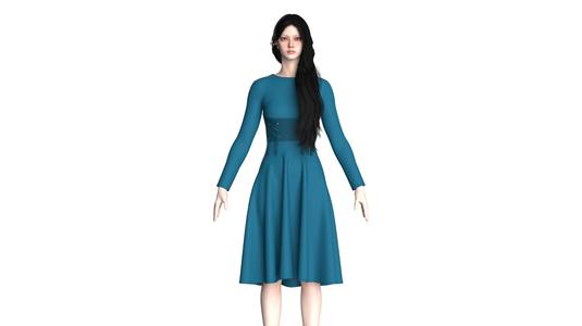Girls Midi Dress V4 | Marvelous / Clo3d / obj / fbx