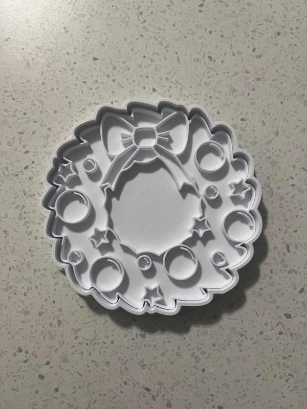 Christmas Wreath cookie cutter and stamp!