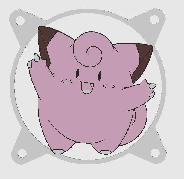 FAN COVER 120mm POKEMON clefairy Multicolor 4 Collors