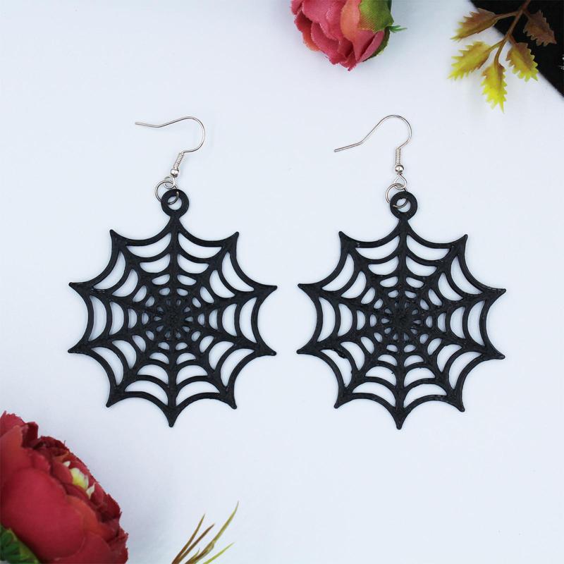 Halloween Earring Cobweb Chain Necklance Scare