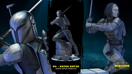 Bo Katan Sculpture - Star Wars 3D Models - Tested and Ready for 3D printing