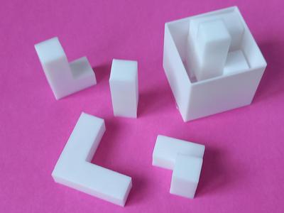Cube brain teaser with box
