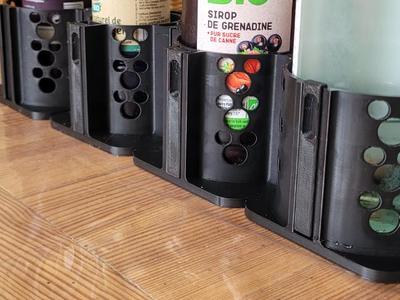 Modular refrigerator bottle holder