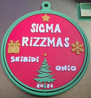 Sigma Rizzmas skibidi OhiO Christmas Tree Ornament