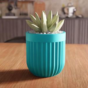 3D Futuristic Cylinder Planter STL File - 207
