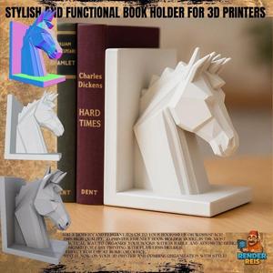Polygon Horse Head Bookend – 3D Printable Modern Geometric Decorative Model
