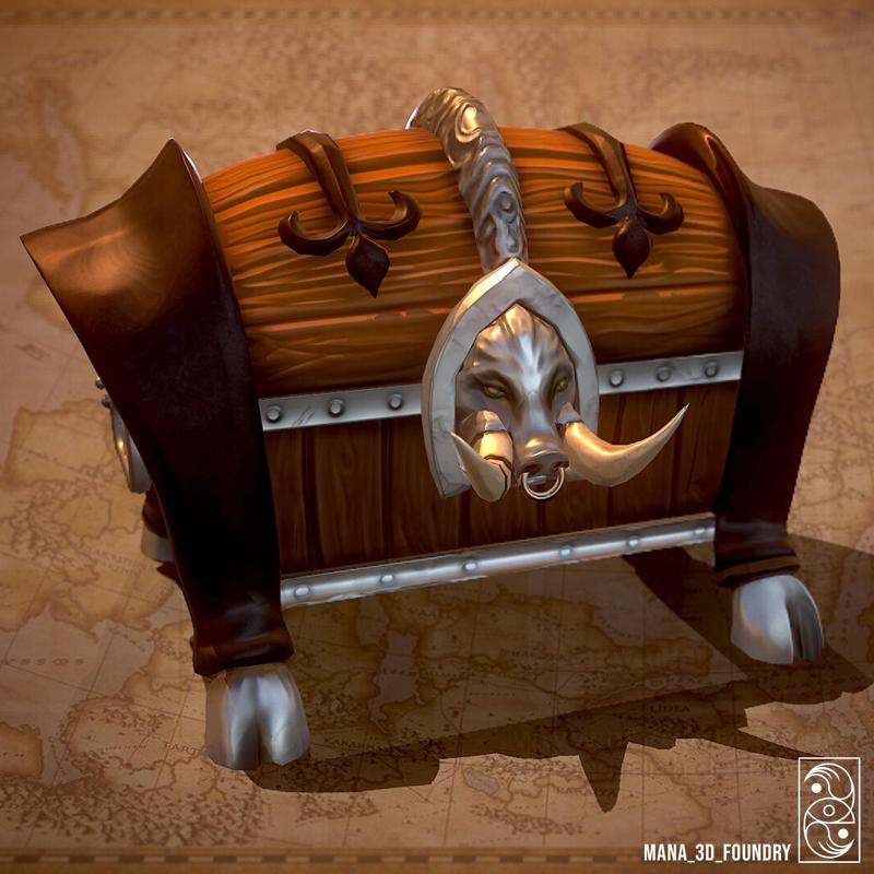 Fantasy Boar-Head Chest  🐗