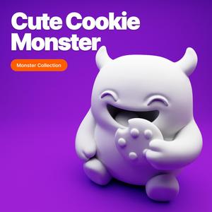 Cute Cookie Monster – 3D Printable Sitting Character
