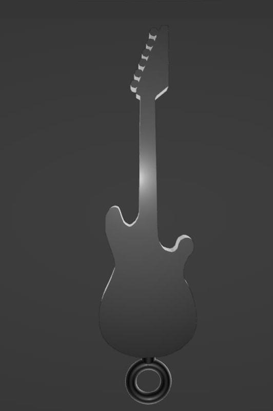 Musical keychain for all guitar lovers, electric guitar