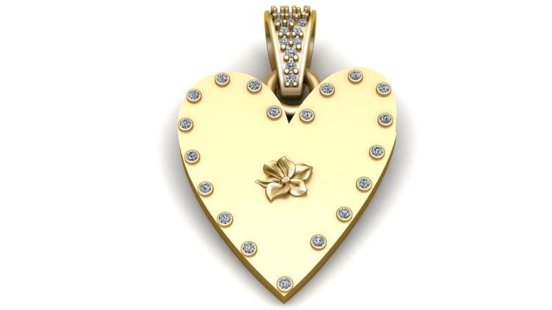 Gold Heart-Shaped Pendant