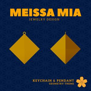 Double the Triangles – 3D Print File for Octahedron Keychain or Pendant - Octahedron Keychain - pyramid Pendant - Air Pendant