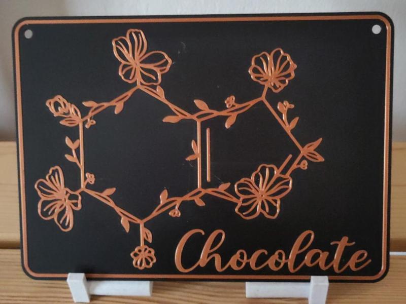 Sign 'molecule chocolate' wall decoration