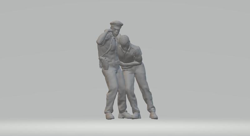 police officer helping colleague