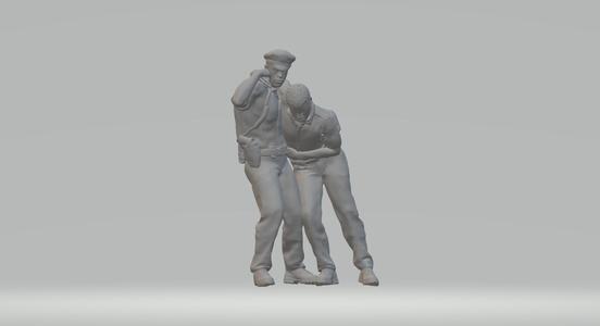 police officer helping colleague