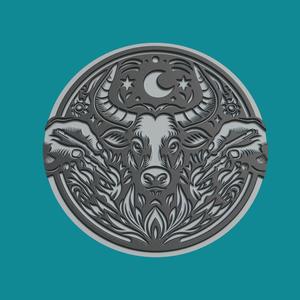 Minotor Mythological Creature Medallion Minotor 3d Print Model