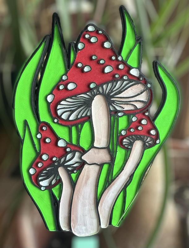 Mushrooms And Palms Plant Decor / Cake Topper