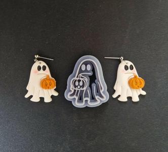 Ghost with Pumpkin - Halloween Clay Cutter