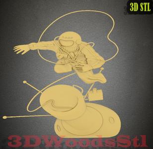 Astronaut stl,3D stl model relief wall decor, CNC Router Engraver, Artcam, Aspire, CNC files