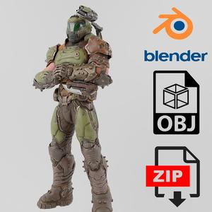 Doom Slayer Lowpoly Rigged
