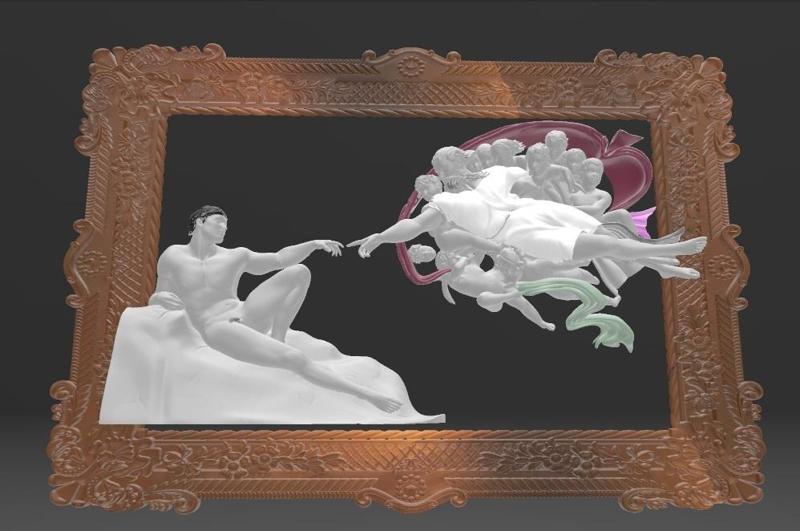 Arte de Parede Criação de Adão Michelangelo