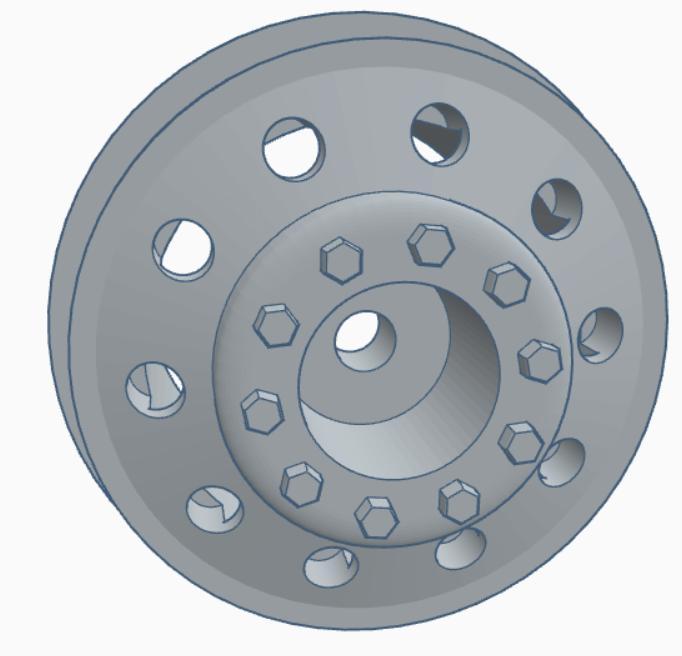1/18th scale 1.0" Alcoa style Dually wheel 7mm hex