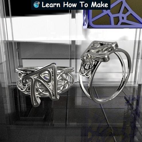 Personalised Celtic Knot Angled Twin Ring
