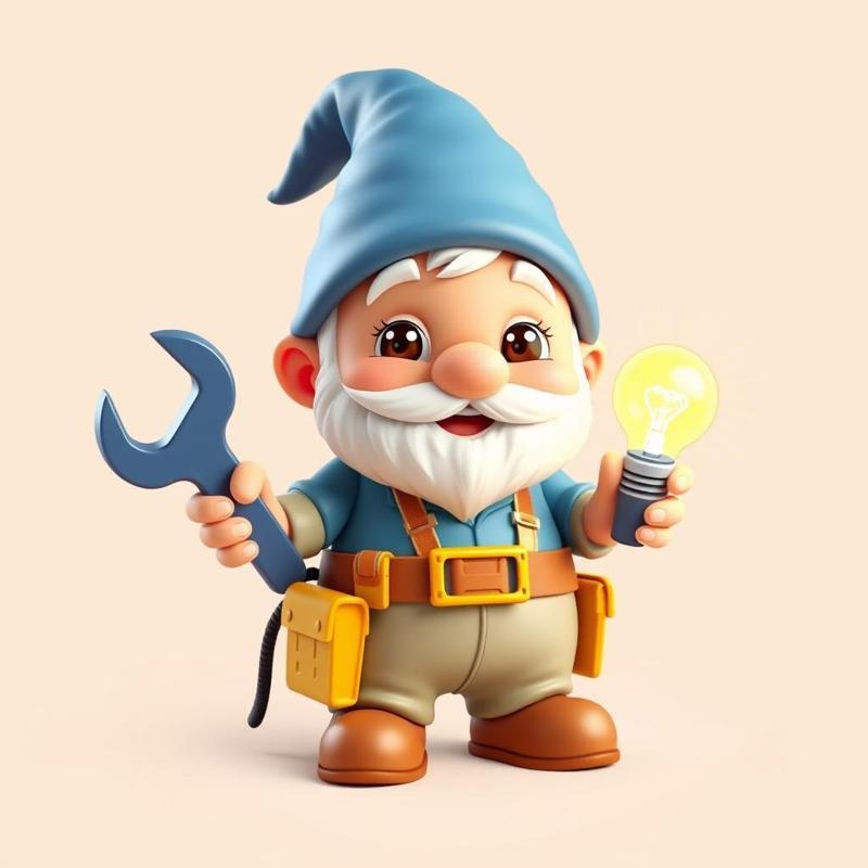 Electrician Gnome - Skilled and Fun Desk Decoration