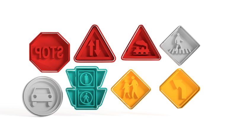 Cutter/Cookie cutter traffic signs (x8 units)
